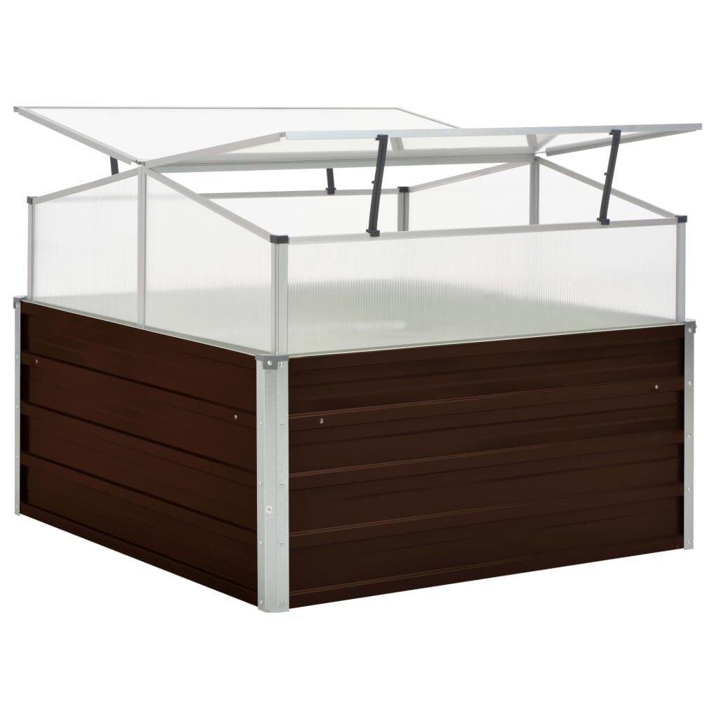 265417 - VIDAXL Serë Kafe 100x100x85 cm Çelik i Galvanizuar