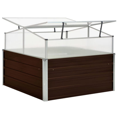 265417 - VIDAXL Serë Kafe 100x100x85 cm Çelik i Galvanizuar