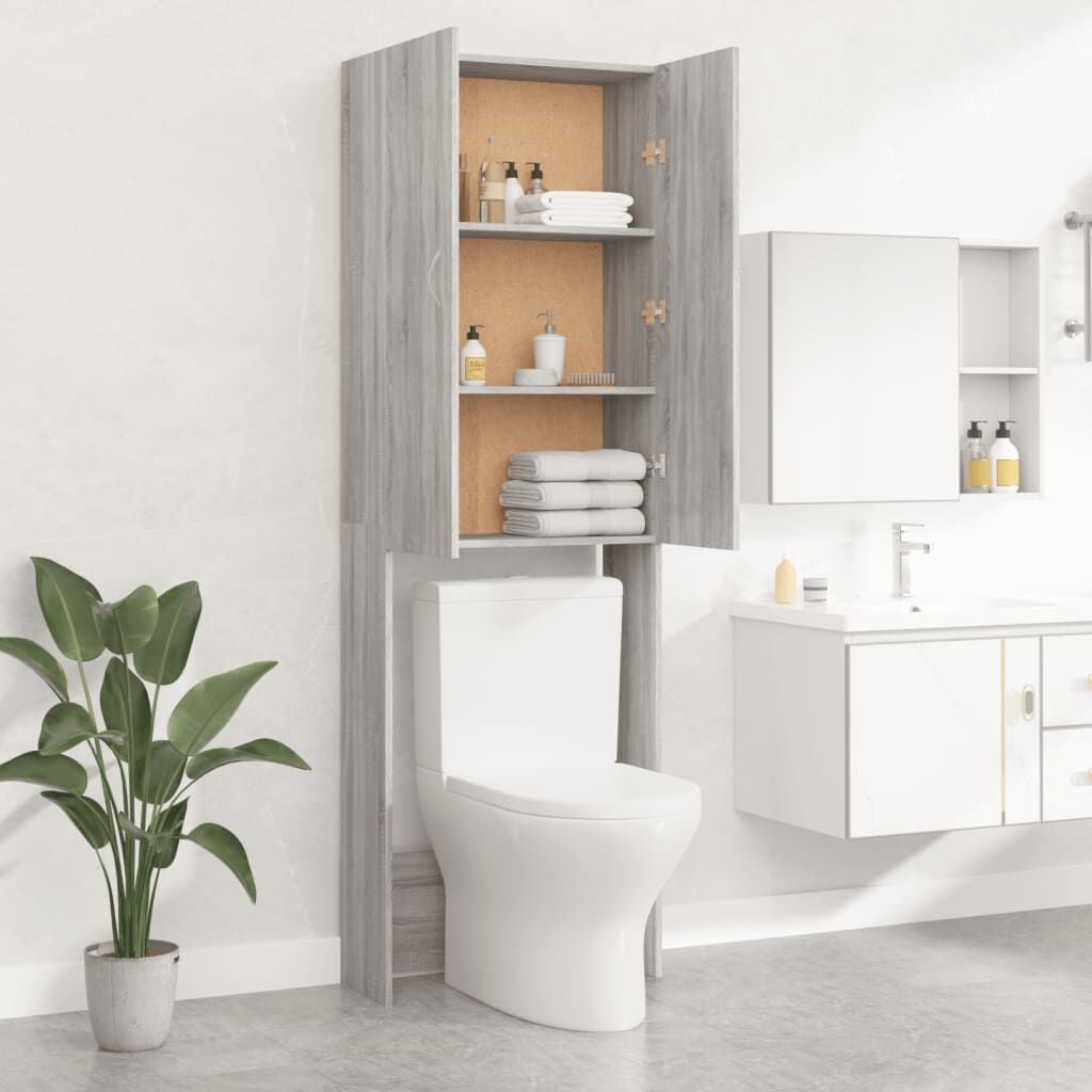 280523 - VIDAXL Dollap Lavatrice Gri Sonoma 64x25,5x190 cm