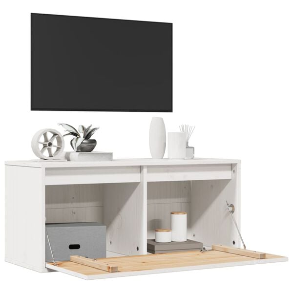 181949 - VIDAXL Dollap Muri në Ngjyrë të Bardhë, 80x30x35 cm, Prej Druri të Pisë të Fortë