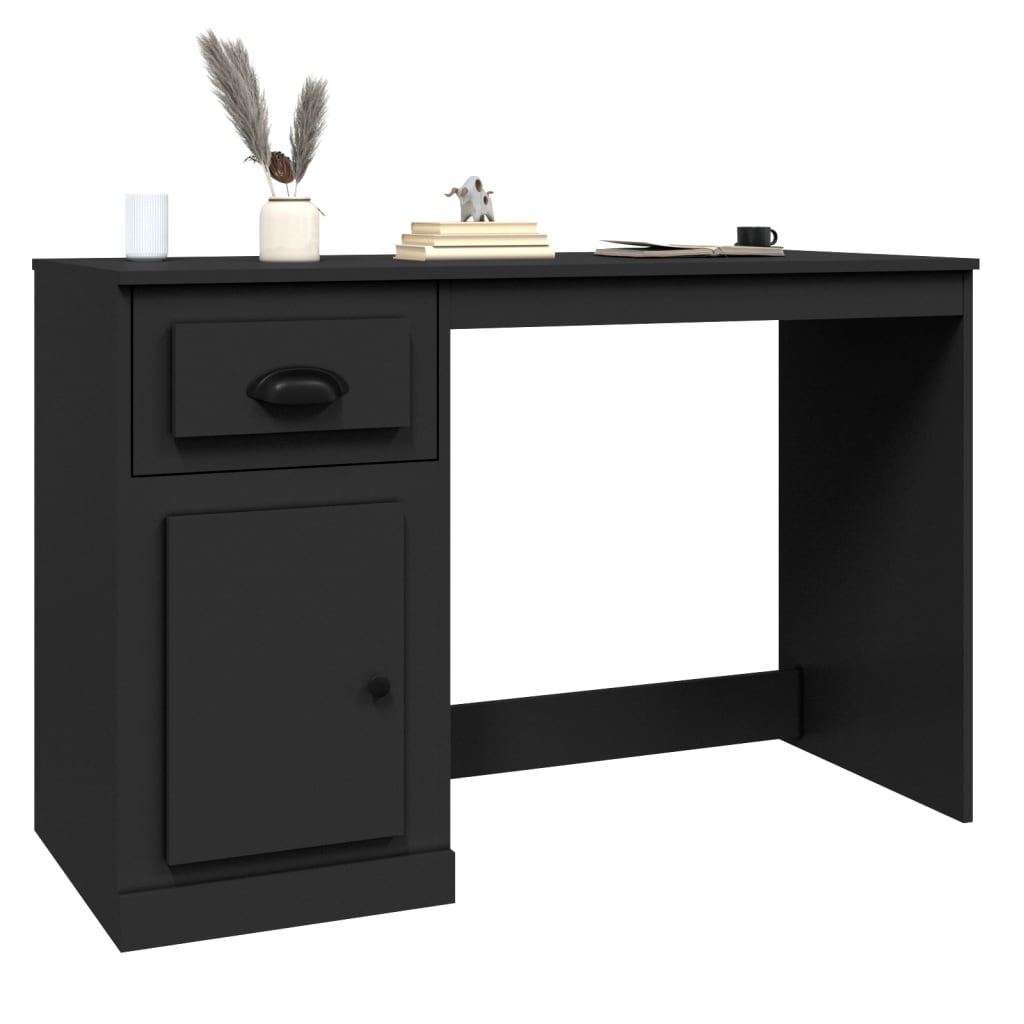265099 - vidaXL Tavolinë Pune me Sirtar 115×50×75 cm – E Zezë