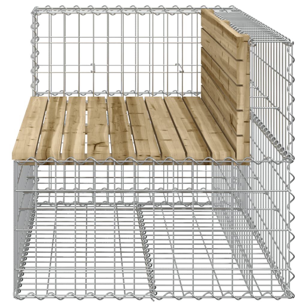 280559 - VIDAXL Stol Kopshti me Dizajn Gabion 122x71x65,5 cm Dru Pishe i Impregnuar