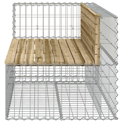 280559 - VIDAXL Stol Kopshti me Dizajn Gabion 122x71x65,5 cm Dru Pishe i Impregnuar