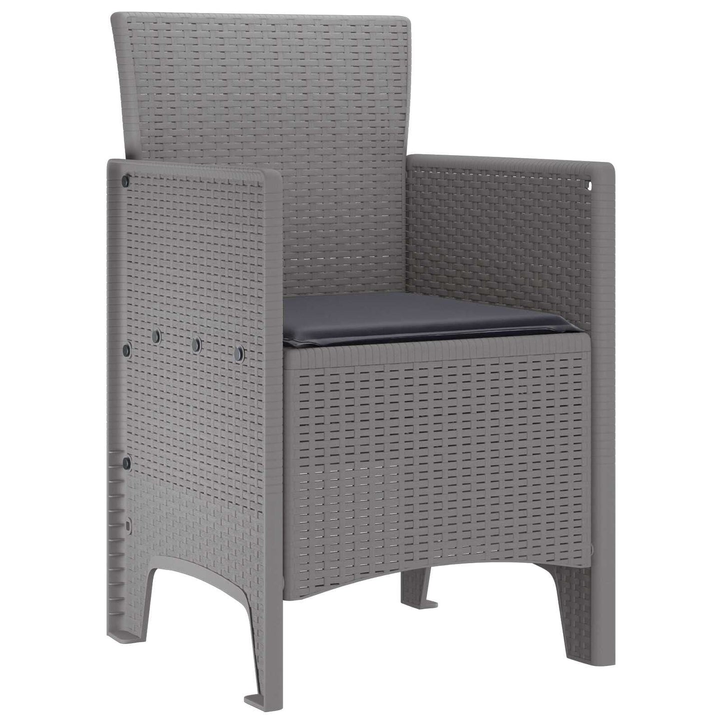 280573 - Karrige Kopshti vidaXL 2 copë Gri e Çelët 53 x 49 x 85 cm Polipropilen