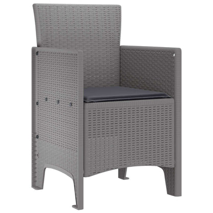 280573 - Karrige Kopshti vidaXL 2 copë Gri e Çelët 53 x 49 x 85 cm Polipropilen