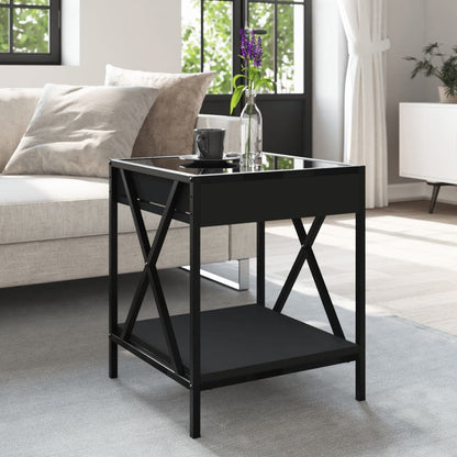 265512 - VIDA XL Tavolinë kafeje me Infinity LED të zezë 40x40x49 cm
