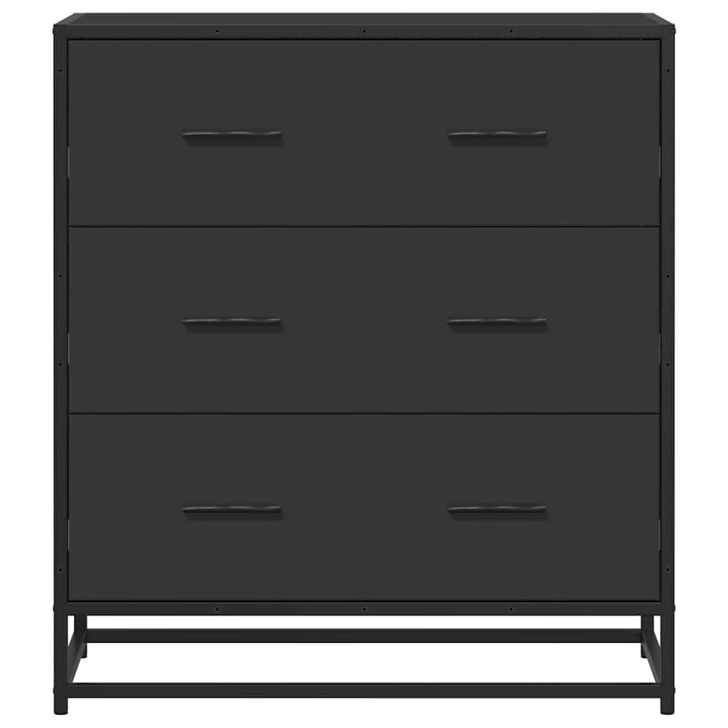 265516 - VIDA XL Bufe e zezë 68x35x76 cm Dru dhe metal i projektuar