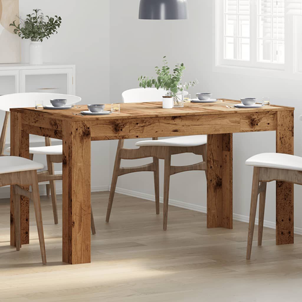 265533 - VIDAXL Tavolinë ngrënieje prej druri të vjetër 140x74,5x76 cm Dru i projektuar