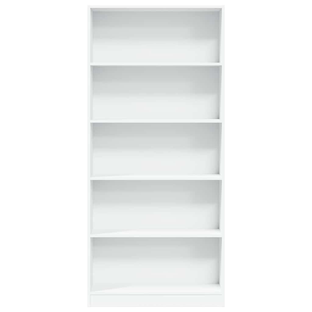 265534 - VIDAXL Raft librash i bardhë 80x24x176 cm Dru i projektuar