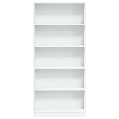 265534 - VIDAXL Raft librash i bardhë 80x24x176 cm Dru i projektuar