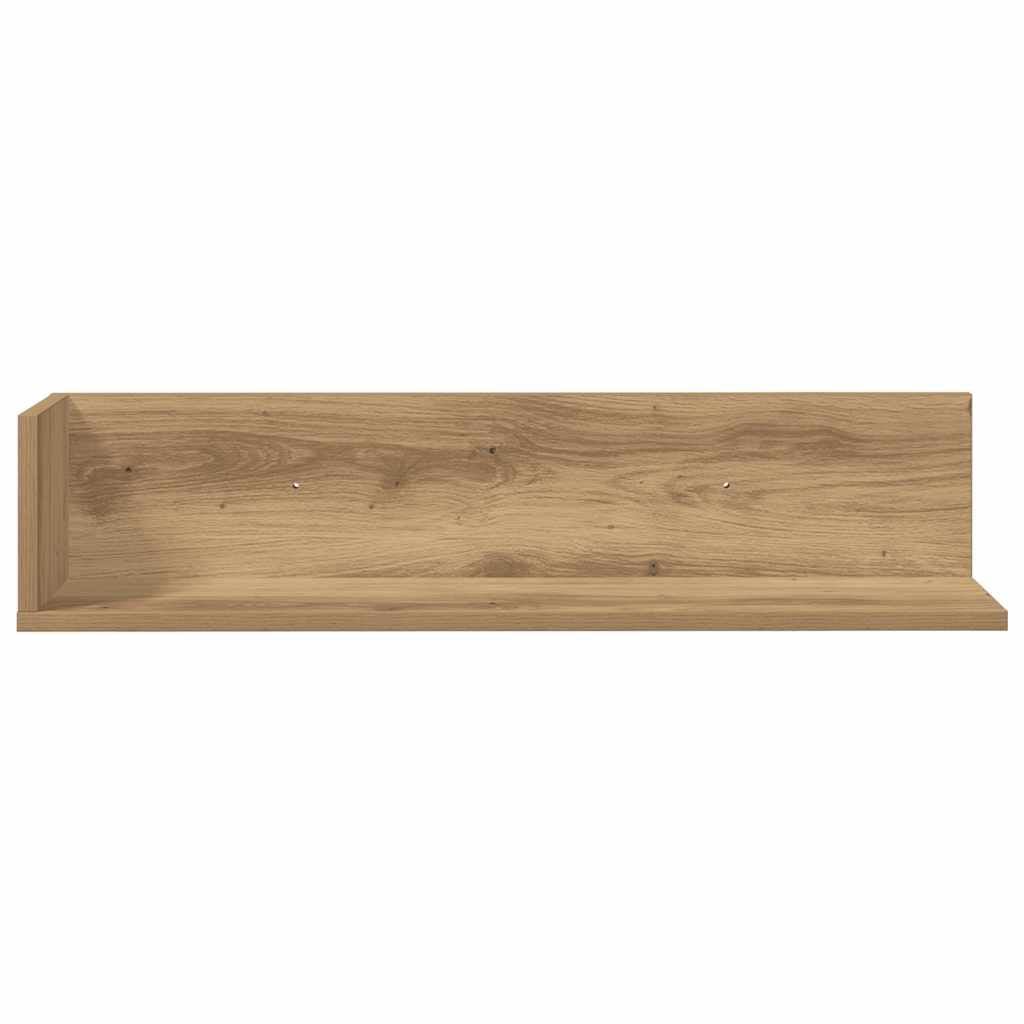 280598 - VIDAXL Rafte muri 2 copë Lisi Artizanal 75x16,5x16,5 cm Dru i Inxhinieruar