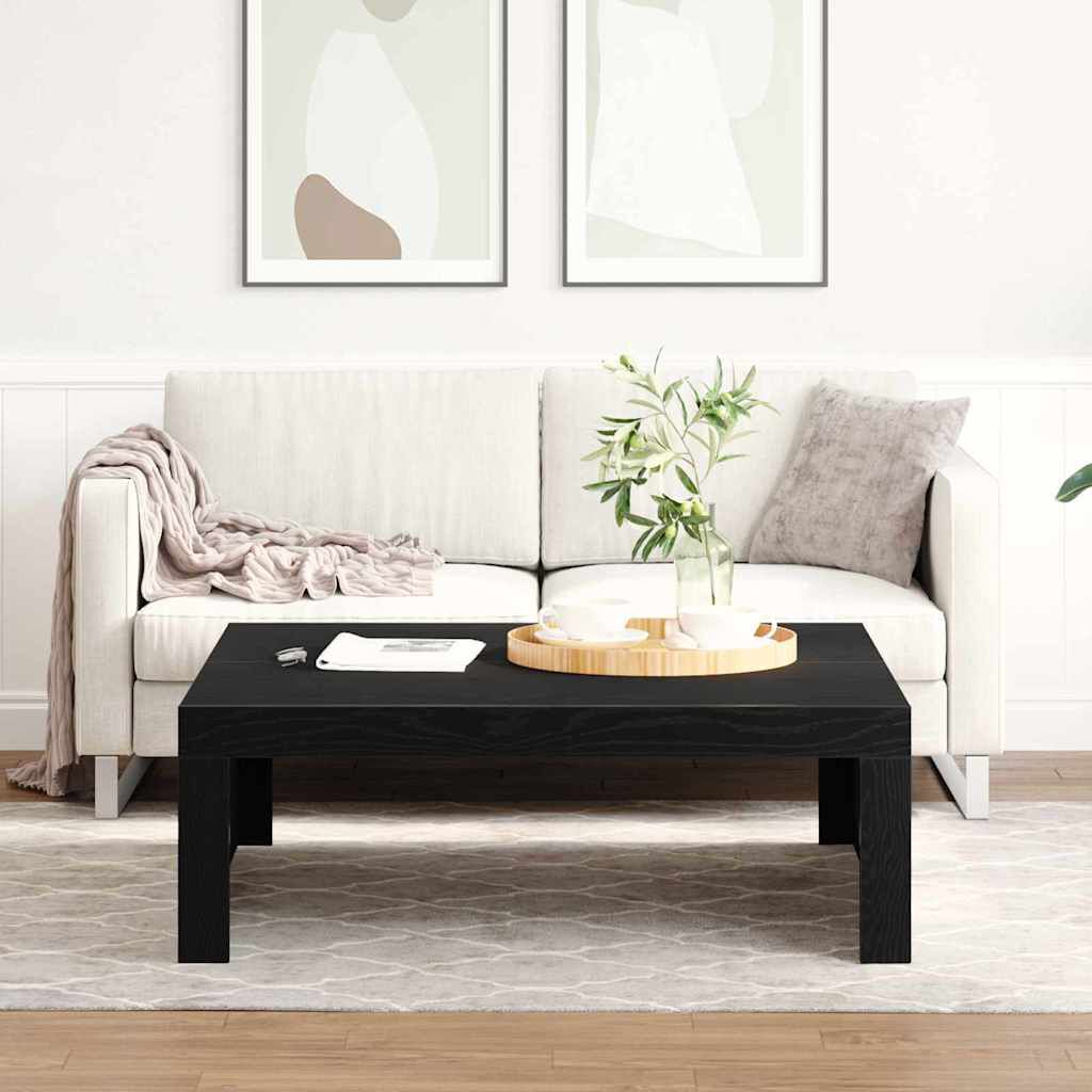 265550 - VIDAXL Tavolinë kafeje me ngjyrë lisi të zezë 100x100x35 cm Dru i projektuar