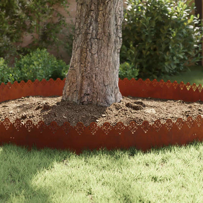 280657 - vidaXL Bordura për Kopsht 20 Copë, Çelik Corten me Pamje të Ndryshkur, 103 × 22 cm