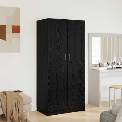 265586 - vidaXL Gardërobë Lisi e Zezë 82.5 x 51.5 x 180 cm Dru i Përpunuar