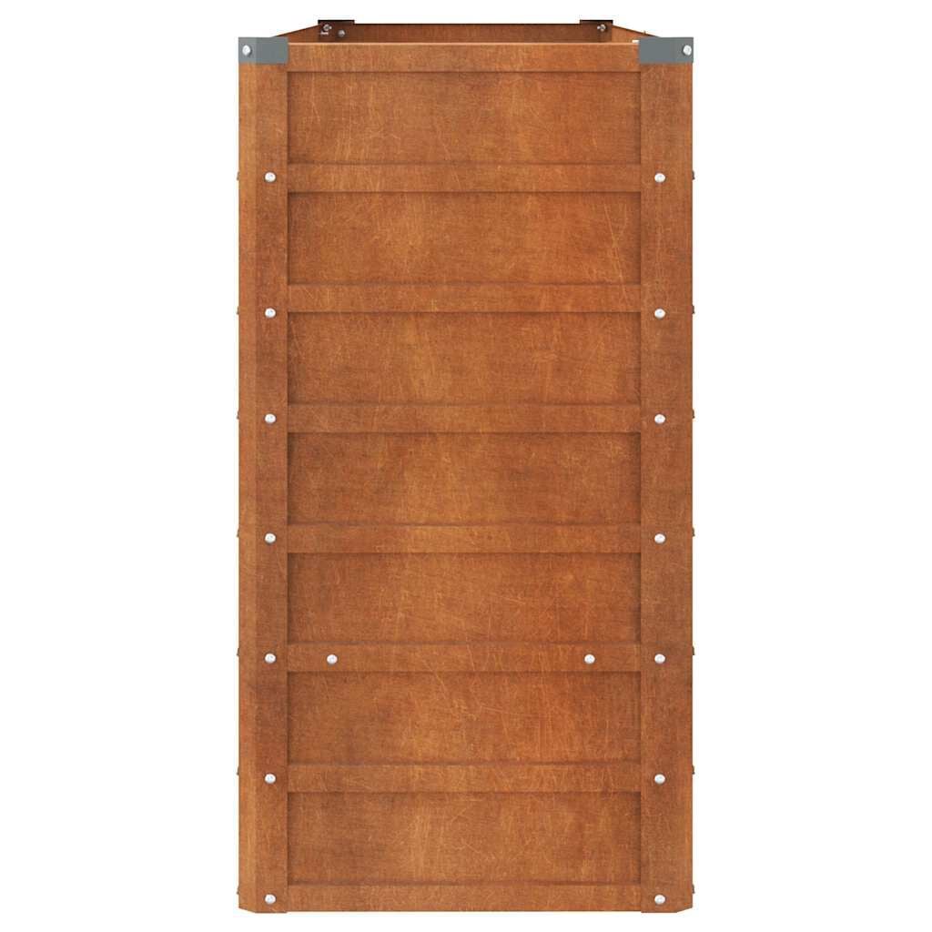 280024 - VIDAXL Shtrat i ngritur për kopsht, ngjyrë ndryshkur, 160x40x77 cm, çelik Corten