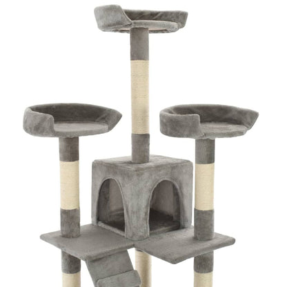 265045 - VIDA XL Pemë për Mace me Shtylla Kërcimi Sisal 170 cm Gri
