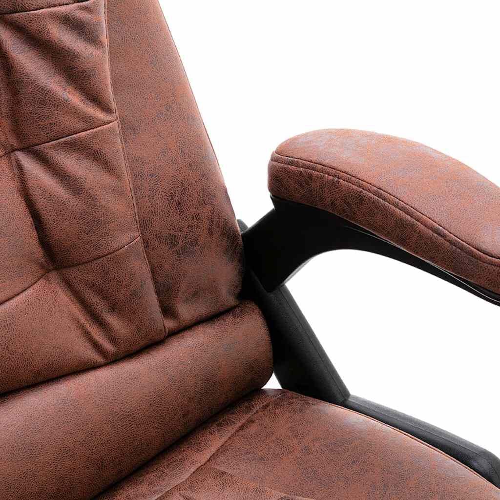 265055 - VIDAXL Karrige zyre masazhi, lëkurë artificiale, ngjyrë kafe e celët
