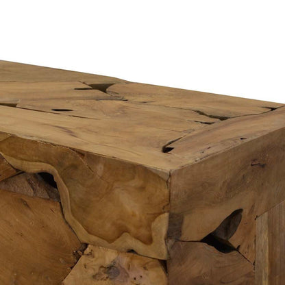280067 - VIDAXL Tavolinë kafeje 90x50x30 cm Ngjyrë Tiku e Vërtetë Kafe