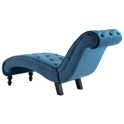265066 - VIDA XL Shezlong Blu Kadifeje