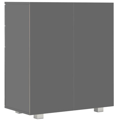 265074 - VIDAXL Bufe Gri me Shkëlqim të Lartë 71x35x80 cm Dru i Inxhinierizuar