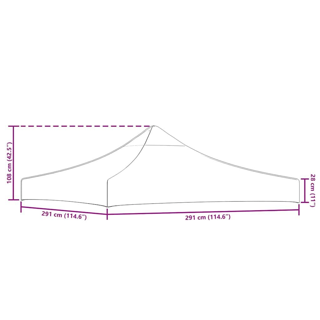 280087 - VIDAXL Çati Tende për Festa, 3x3 m, Kafe, 270 g/m²