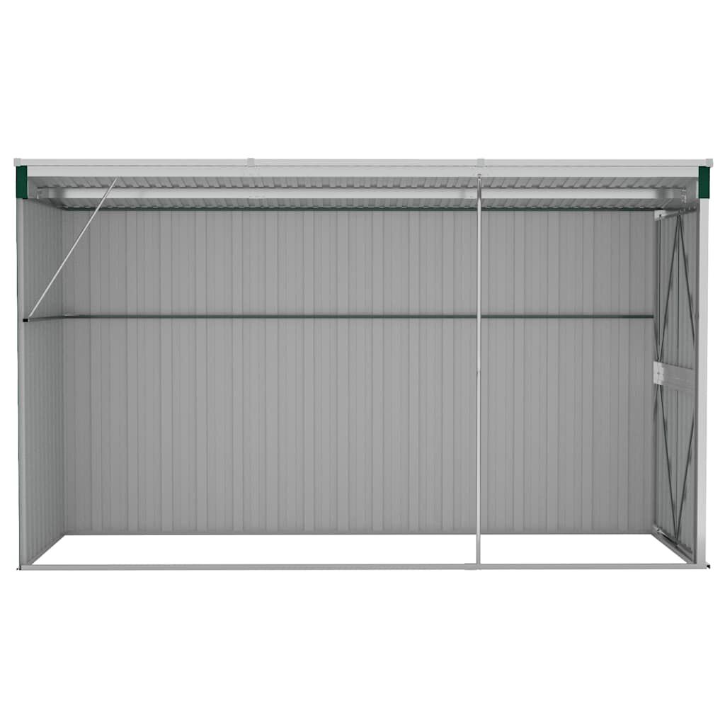 280092 - VIDA XL KASOLLE KOPSHTI E MONTUAR NË MUR, NGJYRË JESHILE 118x288x178 CM, ÇELIK I GALVANIZUAR