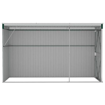 280092 - VIDA XL KASOLLE KOPSHTI E MONTUAR NË MUR, NGJYRË JESHILE 118x288x178 CM, ÇELIK I GALVANIZUAR