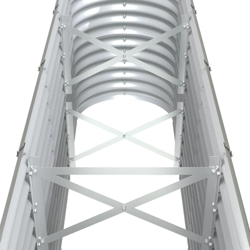 265136 - VIDAXL Shtretër i ngritur për kopsht, celik i galvanizuar 332x40x68 cm, gri