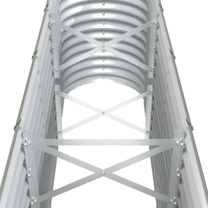 265136 - VIDAXL Shtretër i ngritur për kopsht, celik i galvanizuar 332x40x68 cm, gri