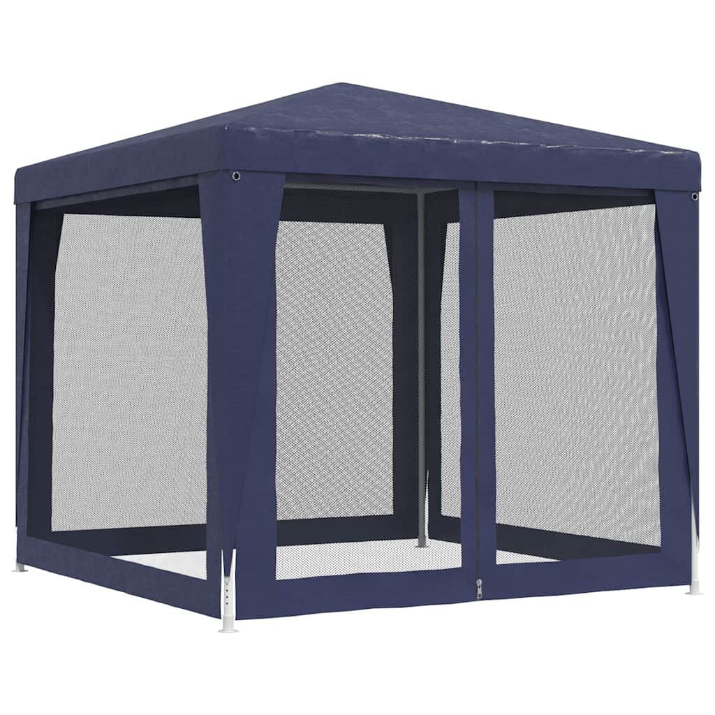 265139 - VIDAXL Tendë për festa me 4 mure anësore rrjetë Blu 2,5x2,5 m HDPE