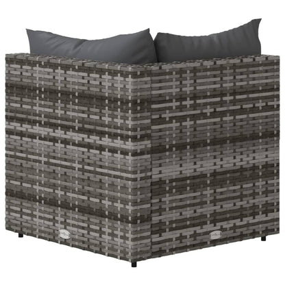 280143 - VIDAXL Divan Këndi Kopshti me Jastëkë, Gri, Poliesterol