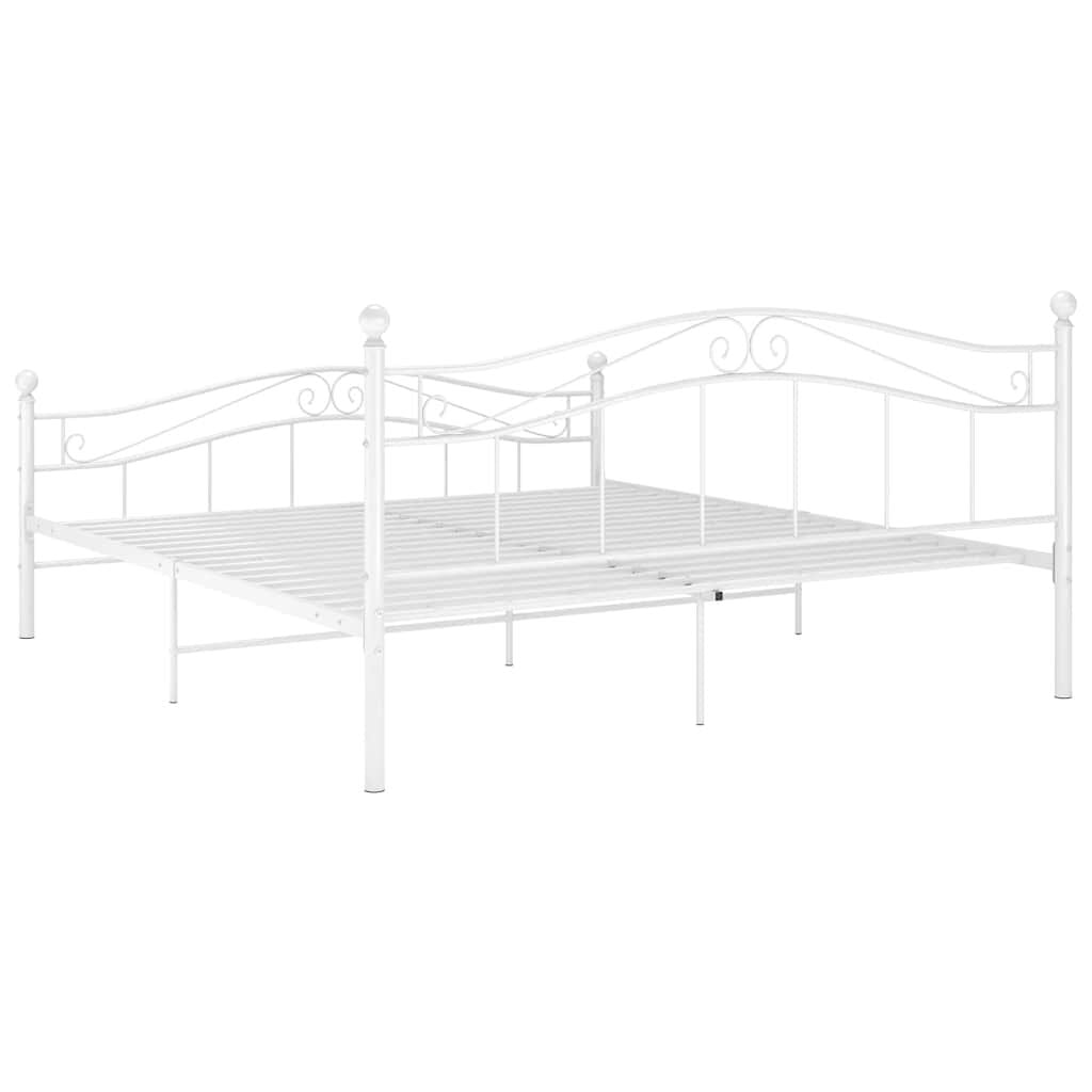 265146 - VIDA XL Kornizë shtrati pa dyshek, metal i bardhë 160x200 cm
