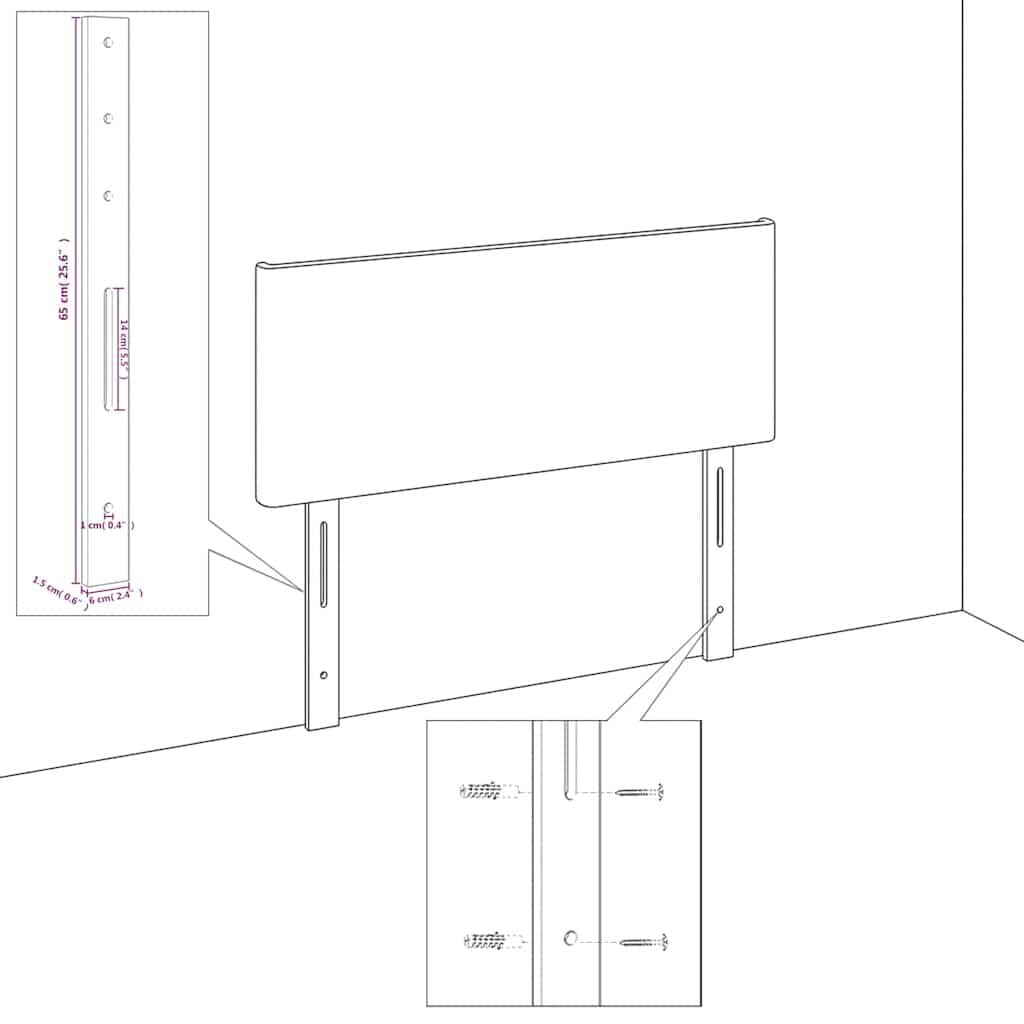 265162 - VIDA XL Kokë shtrati Gri e errët 144x5x78/88 cm Kadife