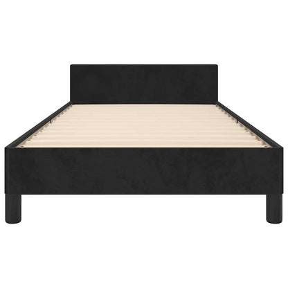 265167 - VIDA XL Kornizë shtrati me kokë shtrati pa dyshek, e zezë 90x200 cm, kadife