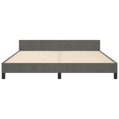 280480 - vidaXL Kornizë Shtrati pa Dyshek, Gri e Errët 160 × 200 cm, Kadife