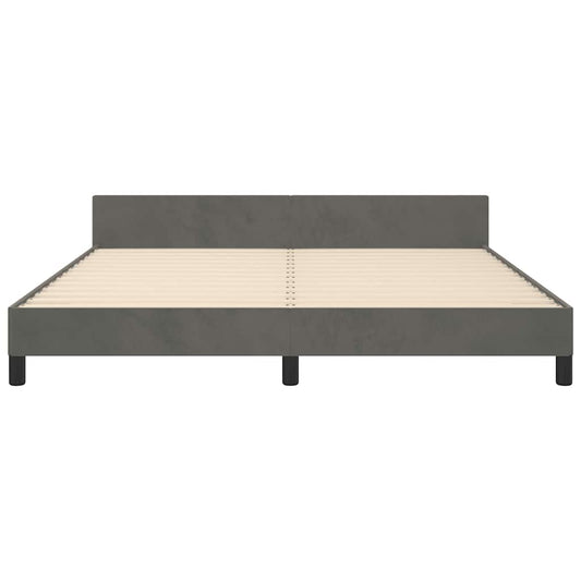 280480 - vidaXL Kornizë Shtrati pa Dyshek, Gri e Errët 160 × 200 cm, Kadife