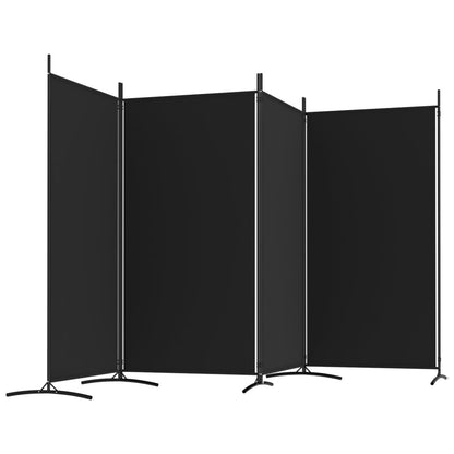 265177 - VIDAXL Ndarës Dhome me 4 Panele, ngjyrë e zezë, 346x180 cm, material