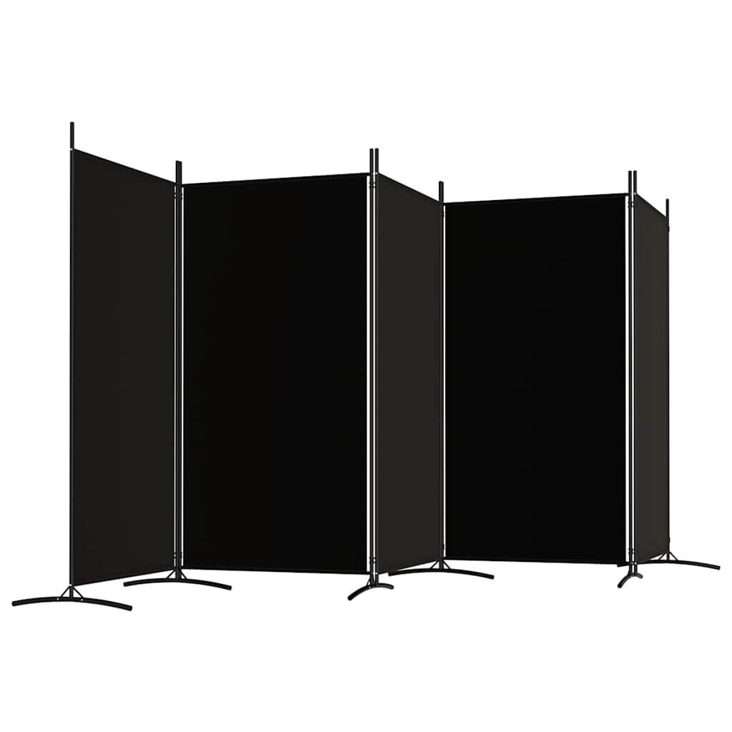 265178 - VIDAXL Ndarës Dhome me 5 Panele, ngjyrë e zezë, 433x180 cm, material