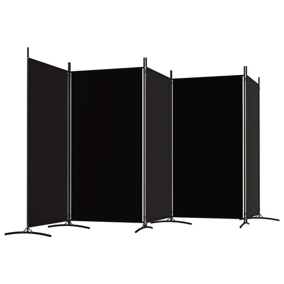 265178 - VIDAXL Ndarës Dhome me 5 Panele, ngjyrë e zezë, 433x180 cm, material