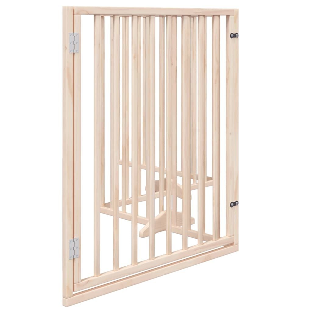 265188 - VIDA XL Portë Qeni me Derë të Palosshme me 4 Panele 320 cm Dru Plepi