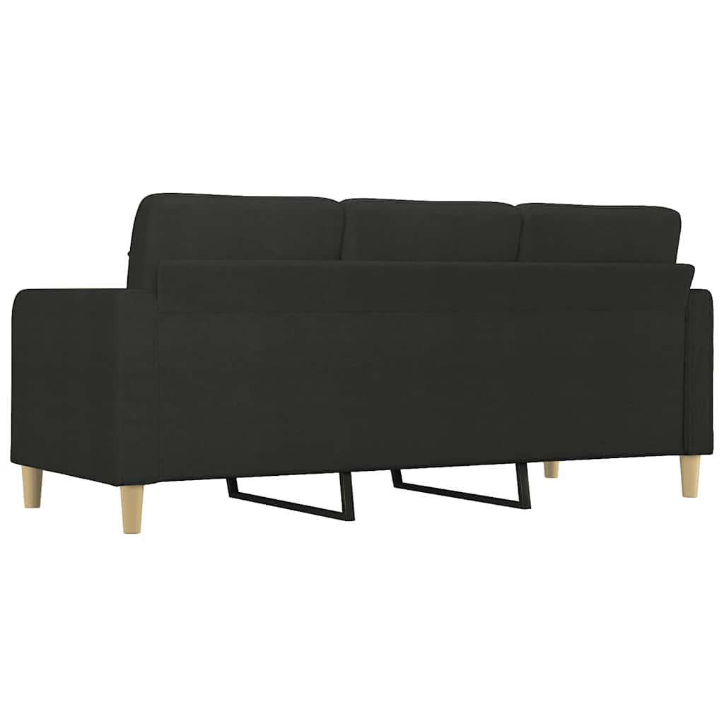 270044 - vidaXL Divan 3-ulësesh 180 cm – Pëlhurë e Zezë
