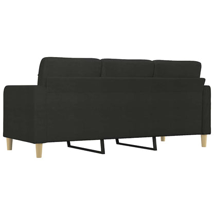 270044 - vidaXL Divan 3-ulësesh 180 cm – Pëlhurë e Zezë