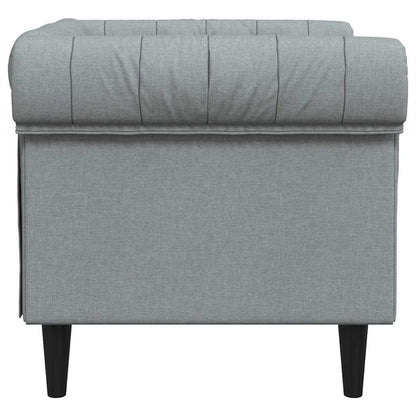 280273 - VIDA XL Divan Kolltuk Chesterfield, Ngjyrë Gri e Çelët, Pëlhurë