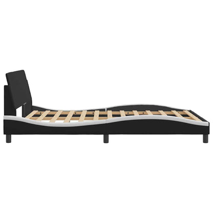 265262 - VIDA XL Kornizë shtrati "Dover" E zezë dhe e bardhë 120x200 cm Lëkurë artificiale