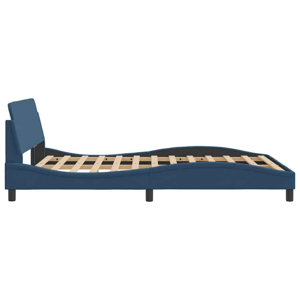 265263 - VIDA XL Kornizë shtrati me kokë shtrati "Dover" Blu 140x190 cm Pëlhurë