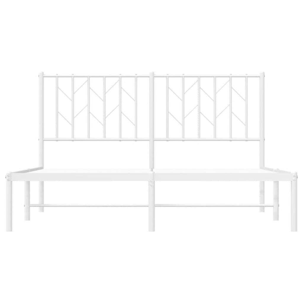 265268 - VIDA XL Kornizë shtrati metalike pa dyshek me kokën e shtratit, e bardhë 135x190 cm
