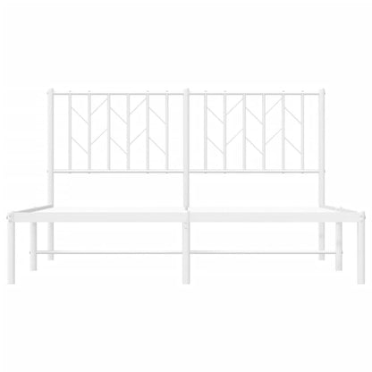 265268 - VIDA XL Kornizë shtrati metalike pa dyshek me kokën e shtratit, e bardhë 135x190 cm