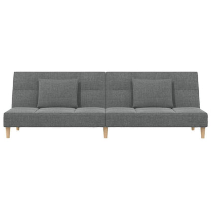 265272 - VIDAXL Divan-Krevat 2-Vendësh me Dy Jastëkë, Material Gri i Errët