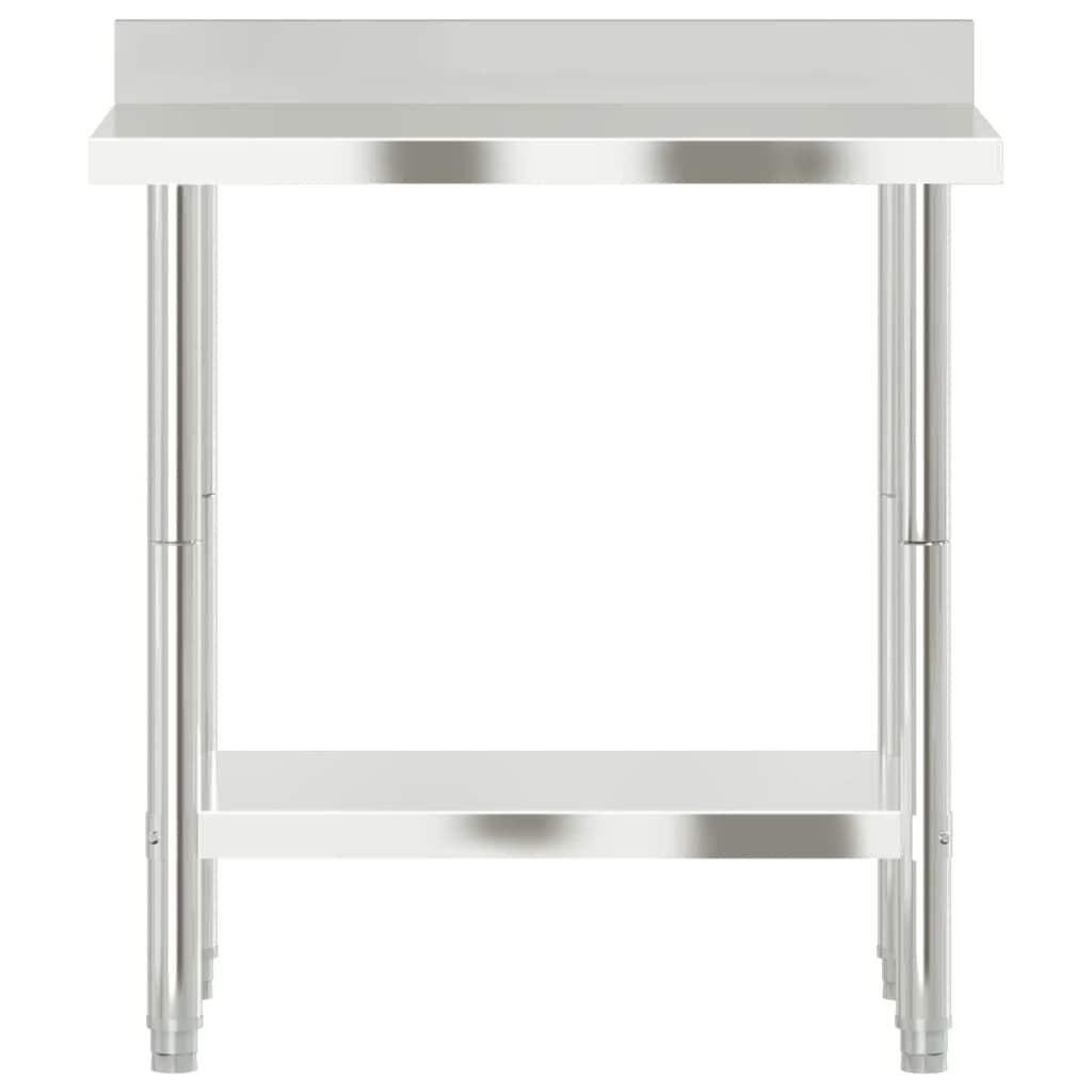 280280 - VIDA XL Tavolinë Pune Kuzhine me Spërkatje Prapa 82,5x55x93 cm Çelik Inoks