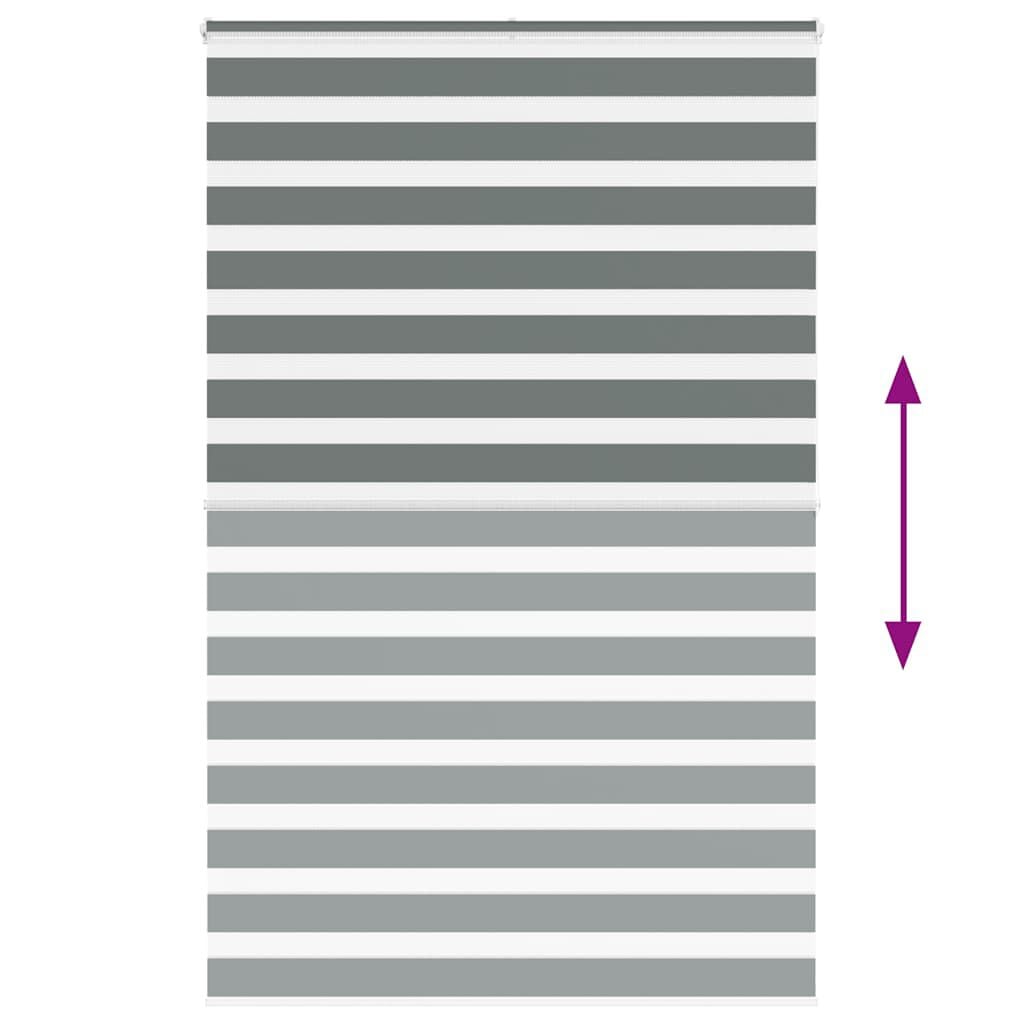 280340 - VIDAXL Perde Zebra Gri e Errët 140x200 cm, Gjerësia e pëlhurës 135,9 cm, Poliester